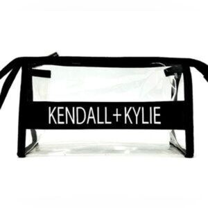 NEW New Kendall + Kylie Makeup Bag PVC Clear And Black Zipper